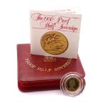 A cased Royal Mint 1980 proof half sovereign. (A).