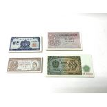 A collection of low denomination banknotes to incl