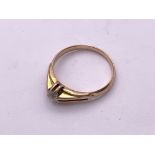 9ct gold diamond gypsy ring. Size O, 3.2 gm approx