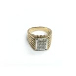 A 9ct gold 12 stone diamond ring, approx .25ct, ap