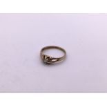 Gents 9ct gold diamond gypsy ring (size M) (A) app