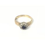 Hallmarked 9ct gold gemstone ring, size N