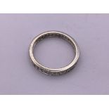 14ct white gold full eternity diamond ring. Size W