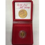 A cased 1980 proof half sovereign.