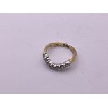 8ct gold 7 stone diamond wishbone ring. Size L, 3.