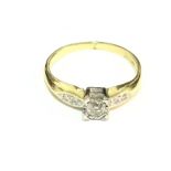 18ct gold 5 stone diamond ring (0.20ct) (size K) (