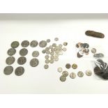 Collection of various coinage including 5 shilling