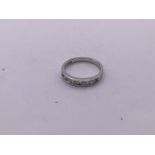 14ct white gold 5 stone diamond 1/2 loop (size N)