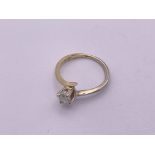 18ct Gold diamond solitaire ring (.4ct). Size L, 2