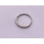 9ct white gold diamond 1/2 loop ring. Size O 1/2,
