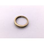 9ct Gold channel set diamond 1/2 loop ring, size M