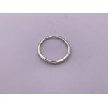 9ct white gold diamond 1/2 loop ring. Size M, 1.5g