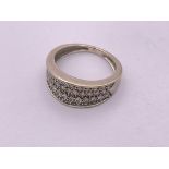 9ct white gold diamond pave ring. Size J, 3.7gm ap