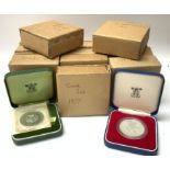 11 cased Royal Mint issue silver Jubilee sterling