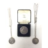 Cased royal mint NRA medallion and 2 additional co