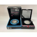 2 cased Royal Mint silver proof Â£5 coins for Lond