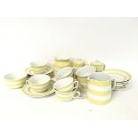 T.G Green yellow Cornish ware tea set including te