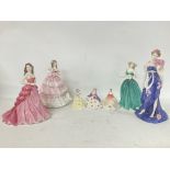 Collection of Doulton and small Coalport figures