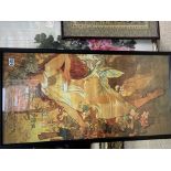 A large framed Alphonse Mucha framed print. 97.5 x 50.5cm