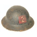 WW2 British National Fire Service Brodie Helmet. The helmet of usual form with hand painted NFS