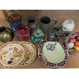 A box of mixed ceramics and glassware to include 7