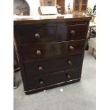 A late Victorian mahogany chest of drawers fitted