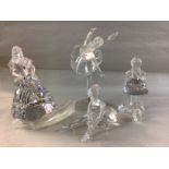 Four Swarovski figures including Cinderella- fleei