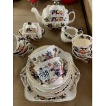 A Masons Mandarin pattern 8 place tea set. 29pcs.