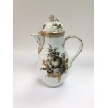 A Continental porcelain coffee jug, possibly Germa