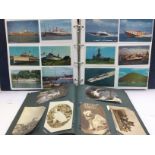 Two albums of vintage postcards, various subjects
