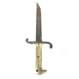 WW1 Trench Fighting/Combat Knife Fashioned from a French Chassepot M1860 Bayonet. Hooked pommel with