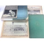 A box of architectural plans and related ephemera