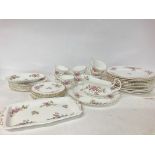 Royal Albert moss rose dinner & teaset consisting