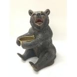 A Black Forest carved wooden bear tobacco jar, mid