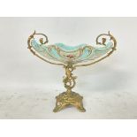 Small Victorian porcelain Bon-Bon dish on gilt met