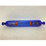 Victorian blue glass rolling pin, A Sailors Gift