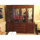 A quality mahogany Breakfront bookcase with glazed