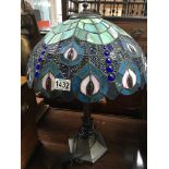 A Tiffany style lead light glass table lamp height 62cm approximately.