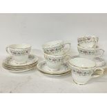 A Duchess Albany tea set consisting of saucers and