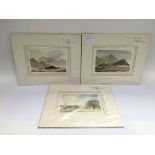 Three Alan Shelley watercolours, approx 27cm x 22c