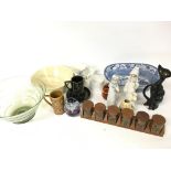 An assortment of ceramics including figurines by L