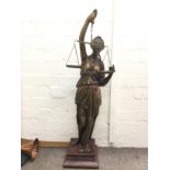 A large bronze figure of Lady Justice, approx heig