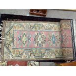 3 vintage hand knotted Turkish rugs. 1 Runner 79 x 275cm / 164 x 90cm.