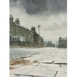 A framed watercolour street scene by Stuart Hirst and four conforming limited edition prints. (5)