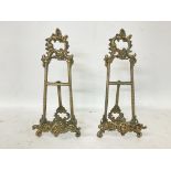 Small pair of brass picture easels, approximately