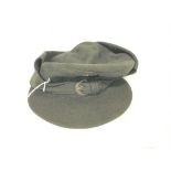 WW2 German Hitler Youth Winter Ski Cap. Black wool construction with hand stitched HJ fabric logo