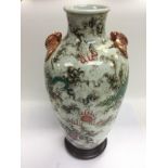 A Meiping vase decorated with a dragon chasing a p