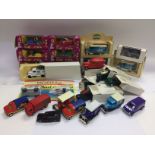 A collection of die cast vehicles, mainly advertis