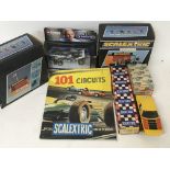 Assorted scalextric and slot car accessories/cars/