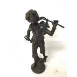 Bronze cast sculpture of a young grape picker, 12x